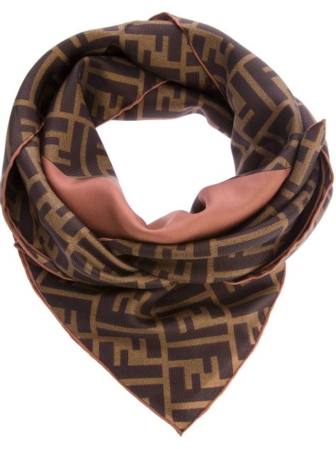 fendi printed silk-twill scarf|fendi scarf with fur trim.